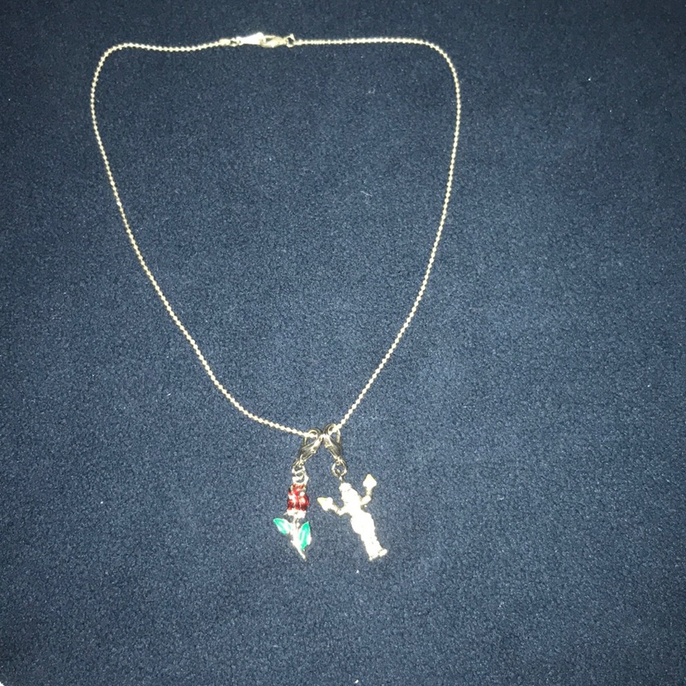 Beauty and the beast charm necklace